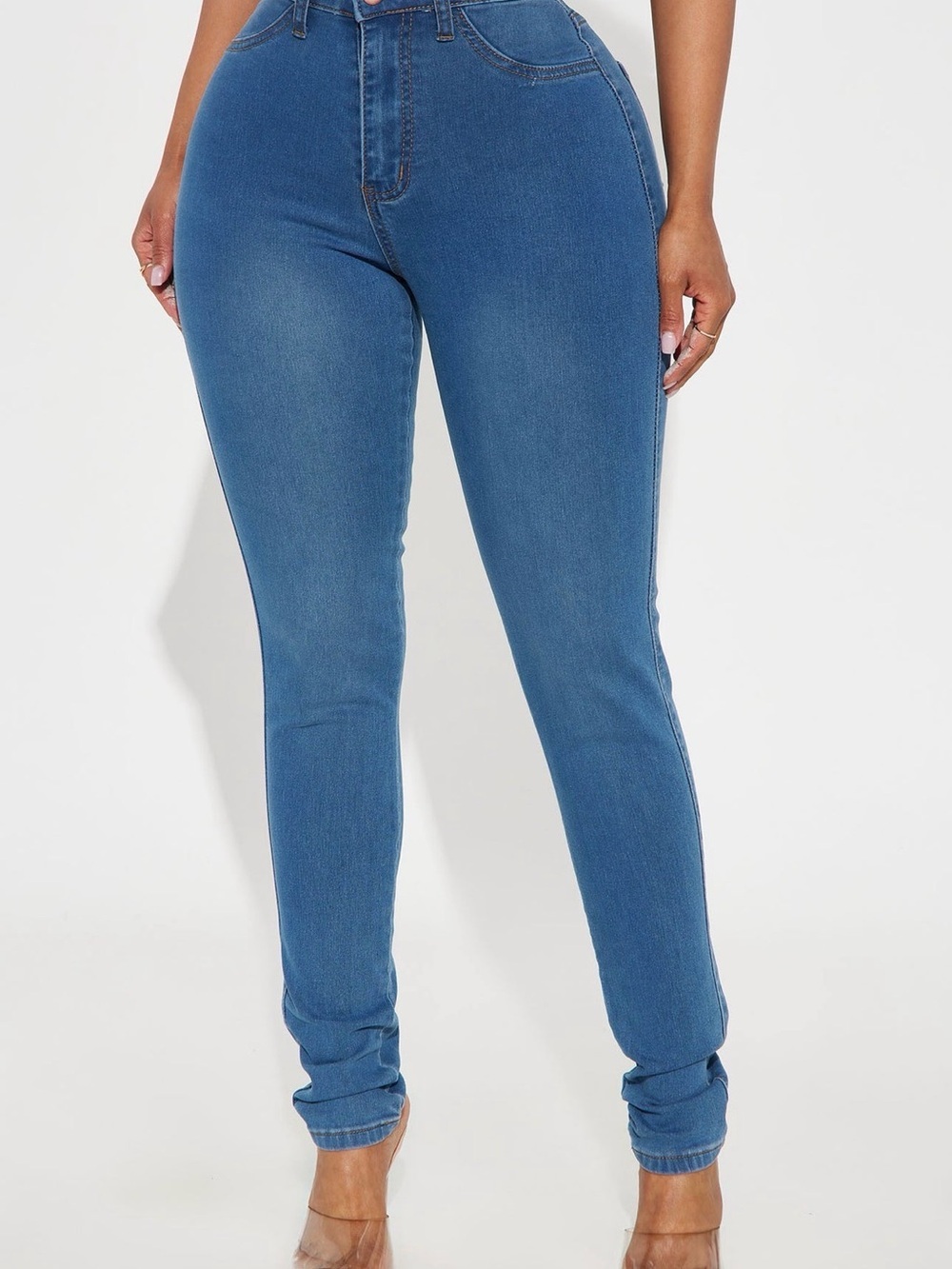 NWT Fashion Nova Mid-Blue High-Rise Skinny Jeans